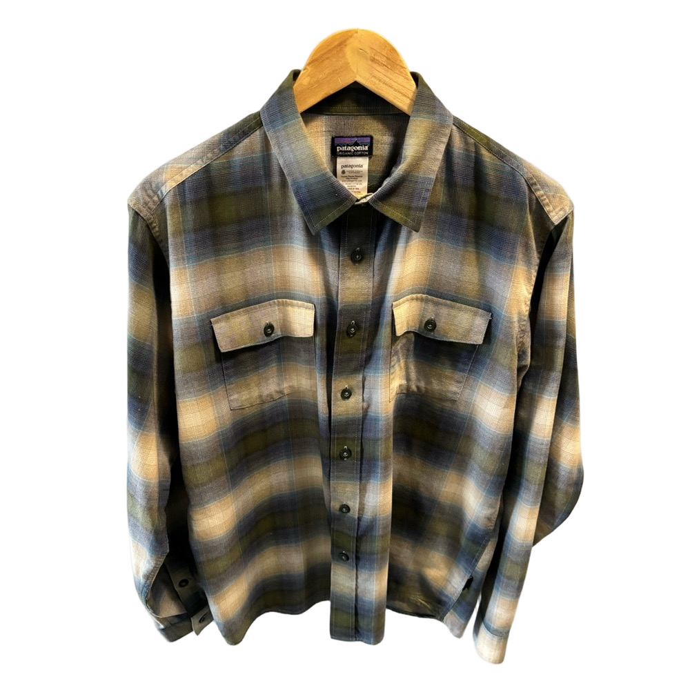 Patagonia Buckshot Flannel Plaid Button Front Shirt Size Men’s M Organic Cotton - Picture 2 of 7